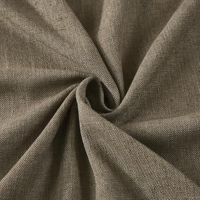 Vision Home Brown Pinch Pleated Semi Sheer Curtains Textured Linen Blended Light Filtering Window Curtains 63 inch for Living Room Bedroom Pinch Pleat Drapes with Hooks 2 Panels 40" Wx63 L
