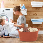Large Rectangle Blankets Basket Living Room 22"x17"x12" Woven Cotton Rope Storage Baskets for Nursery Toy Baskets for Kids and Dogs Wicker Laundry Basket Bin for Clothes Towels rustic