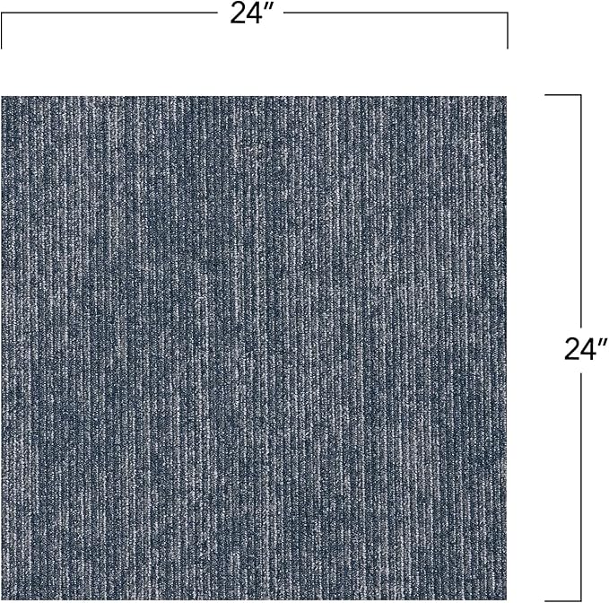 Mohawk Elite 24" x 24" Berber (Loop pile), 0.08" Pile Height, Carpet Tile, Nylon Fiber, Navy Color, (24 Tiles), (96 sqft/carton)