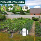 5 Panels Decorative Garden Fence with Gate, 32 in(H) X 12 ft(L) No Dig Dog Fence Animal Barrier Outdoor for Yard, Rustproof Metal Garden Edging and Borders, Temporary Fencing Stakes