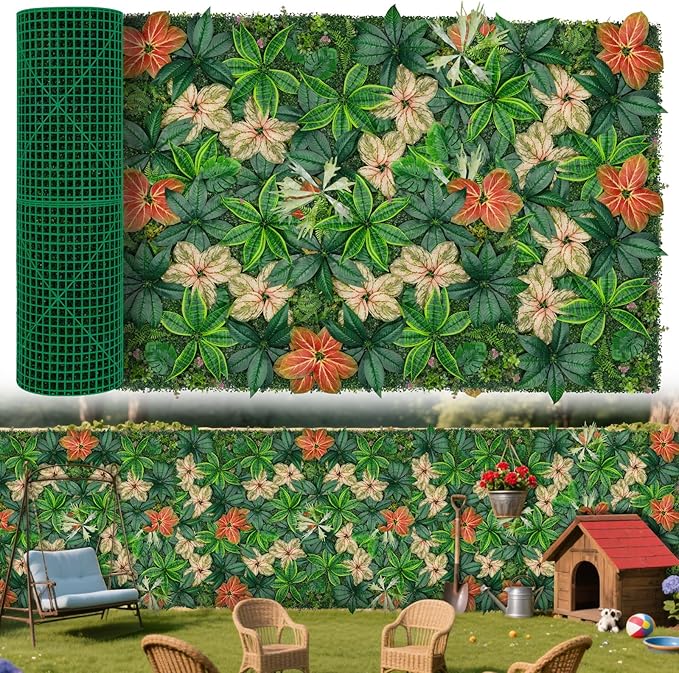 Artificial Grass Wall, 40"x20" (33.33 SQFT) Greenery Backdrop Wall with UV-Anti, Fake Plant for Outdoor Garden Fence and Indoor Home Wedding Party Decor