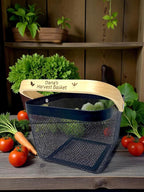 Personalized Mesh Harvest Basket with Custom Engraved Handle, Gift For Gardeners, Vegitable Harvesting Basket, Gardening Tools 9x7x7in