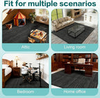 jxgzyy Commercial Carpet Tiles, 20×20 Inch, 0.31'' Padded Carpet Squares for Under Chair, Non-Adhesive Carpet Flooring with Textured Silicone Back, Easy DIY, Renter-Friendly, 4 Pcs/10.8 Sqft
