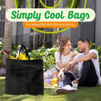 Simply Cool 200 Pack Black Reusable Eco-Friendly Grocery Shopping Bags 12.6"x6.3"x11.8" Durable, Environmentally Friendly Recyclable Shopping Bags Washable, Foldable, Portable Tote Bags Bulk