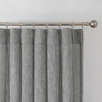 Vision Home Gray Pinch Pleated Semi Sheer Curtains Textured Light Filtering Window Curtains 90 inch for Living Room Bedroom Rayon Blended Charcoal Grey Pinch Pleat Drapes with Hooks 2 Panels 40"Wx90"L