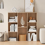 Wooden Cube Storage Organizer with Closed Back Panel, 11in Cube Shelf Opening, Bookshelf, Display Shelf,Closet Cabinet for Home and Office (White Oak, 8-Cube 35.98L*9.45W*35.91H)