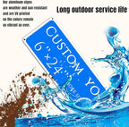 Custom Sign, custom street sign，Aluminum Weatherproof Metal Sign Multiple Sizes, Reflective nameplates and doorplates，Customize for Office, Business, Workplace, office, Home, Delivery Signs(6*24 Inch)