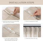 MYSKY HOME Curtains for Bedroom Semi Sheer Curtains 63 Inch Length for Dining Room Windows, Pinch Pleated Boho Linen Look Textured Fabric Soft Touch Light Filtering, 40" x 63", Taupe, Set of 2