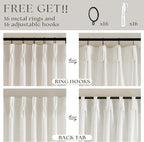 Extra Wide Linen Pinch Pleated Curtains 84 Inches Long 100 Inch Wide Patio Sliding Door Curtains Light Filtering Semi Sheer Pinch Pleat Drapes Cream Ivory Boho 100 x 84 Drapes for Living Dining Room