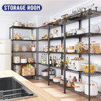 5-Tier Shelf, Shelves Capacity 1010LBS,Storage Shelves Adjustable Wire Shelving,Metal Shelving Unit Storage Rack for Kitchen Pantry Closet Laundry School Commercial 59.4" Hx21.5 W x13.6 D