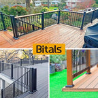 3.5"x3.5"（Actual: 3.5"x3.5"） Deck Post Base Cover Decorative Post Base Trim Skirt Black Aluminum 8Pack