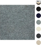 Carpet Tiles Peel and Stick 24” x 24”, Self Adhesive Soft Padded Flooring Stickers, Light Gray Home Decor for Bedroom Living Room Office, 10 Tiles & 40 sq ft per Box