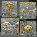 Tent Stakes Ground Anchors Screw in, 6 Pack Sand Stakes for Beach 9.4 Inch Heavy Duty Spiral Tent Pegs for Camping, Party, Hiking, Outdoor Decoration (6, Yellow)