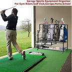 PeakPursuit Golf Bag Organizer and Storage Rack Stand Holder Fits Golf Club Bags and Multiple Golfing Equipment Accessories, Storage Rack with Drawers and Wheels for Indoor/Outdoor Garage, Clubs