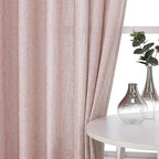 Vision Home Pink Pinch Pleated Semi Sheer Curtains for Girls Bedroom Living Room Textured Light Filtering Window Curtains 108 inch Rayon Blended Pinch Pleat Pink Drapes with Hooks 2 Panels 40"Wx108"L