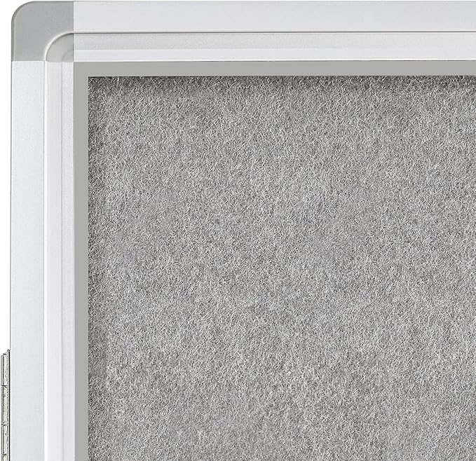 Lockable Enclosed Bulletin Board with 36x24 Acrylic Display Case – Aluminum Frame Notice Board with Self-Healing Felt Surface – Wall-Mounted for School, Office & Public Areas
