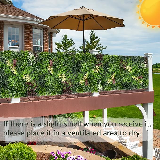 Artificial Ivy Boxwood Roll: 48"x120" UV Resistant Green Leaves Faux for Interior Backdrop,Garden and Indoor Outdoor Wall&Fence Covering Privacy, Party Wall Greenery Decor