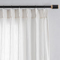 MYSKY HOME Natural Curtains 84 Inch Long for Living Room, Semi Sheer Curtains Pinch Pleated Light Filtering Drapes Boho Decor Country Style Bedroom Panels Set Back Tab Privacy, 40" x 84", Beige, 2 PCS