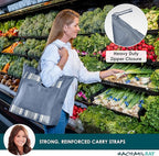 Rachael Ray Chillout Soft Cooler Bag, Large Reusable Insulated Grocery Bag with Zippered Top, Travel Tote for Hot or Cold Food, Grocery Tote Bag