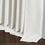 Beige White Pinch Pleated Extra Wide Curtain Panels 108 Inches Long 100 Inch Wide Linen Curtain for Sliding Glass Door Semi Sheer Hooks Rings Privacy 108 Inch Length Drape for Living Room 1 Panel