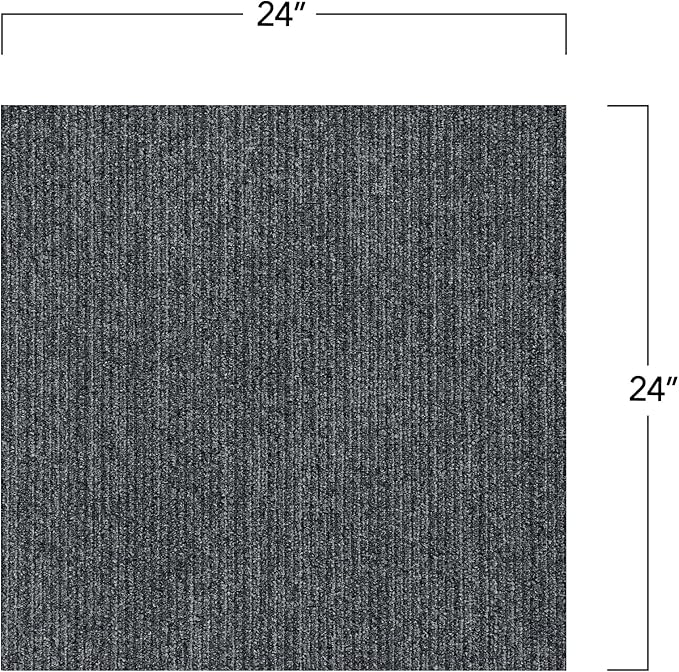 Mohawk Elite 24" x 24" Berber (Loop pile), 0.08" Pile Height, Carpet Tile, Nylon Fiber, Lead Color, (24 Tiles), (96 sqft/carton)
