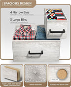 Sorbus Dresser with 7 Faux Wood Drawers - Storage Unit Organizer Chest for Clothes - Bedroom, Hallway, Living Room, Closet, & Dorm Furniture - Steel Frame, Wood Top, & Easy Pull Fabric Bins