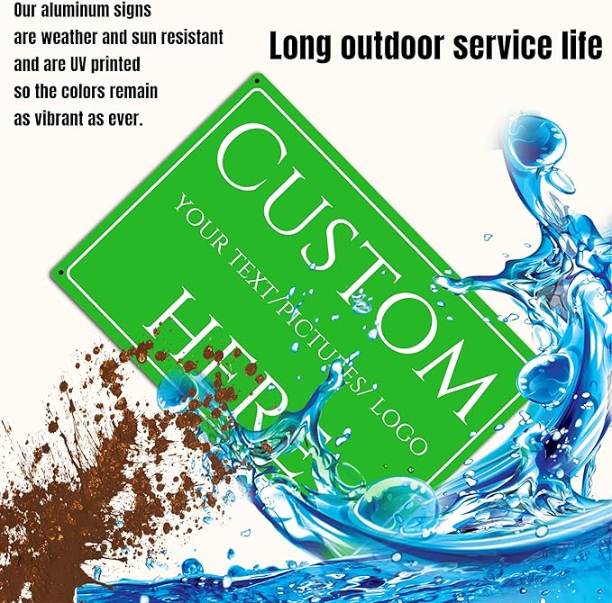 Custom Sign,Aluminum Weatherproof Metal Sign Multiple Sizes, Customize for Office, Business, Workplace, office, Home, Delivery Signs(10 * 7Inch)
