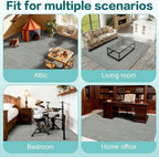 jxgzyy Commercial Carpet Tiles, 20×20 Inch, 0.31'' Padded Carpet Squares for Under Furniture, Non-Adhesive Carpet Flooring with Textured Silicone Back, Easy DIY, Renter-Friendly, 4 Pcs/10.8 Sqft