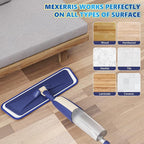 Spray Mops for Floor Cleaning: MEXERRIS Wet Mops with Sprayer for Hardwood Wood Tile Laminate Vinyl - Home Commercial Flat Mop with 4 Washable Pads for Swiffer Powermop & 2 Refillable Bottles