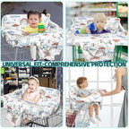 Shopping Cart Cover for Baby,2-in-1 High Chair Cover with Portable Cloth Bag,Cart Seat Pad for Babies Grocery Cushion Cover Restaurant,Suitable for All Supermarkets