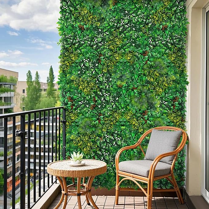 Grass Wall, Artificial Tropical Boxwood Panels 40"x120"(33.33 SQFT), Privacy Hedge Fence Screen with UV Protection, Greenery Backdrop for Indoor Home Wedding Decor and Outdoor Patio Backyard