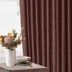 Reddish Brown Pinch Pleated Linen Cafe Curtains 45 Inch Length 2 Panels for Dining Room Kitchen Bedroom Semi Sheer Pleat Drapes with Hooks Rings Light Filtering Short Window Curtain Cabinet 40x45