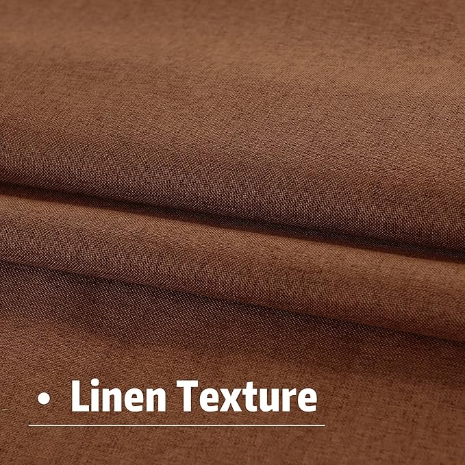 DUALIFE Rust Blackout Curtains 102 Inch Length 2 Panels Set for Living Room Bedroom Rod&Back Tab Thermal Insulated 100% Black Out Linen Drapes Room Darkening Window Curtains 72" x 102" Terracotta