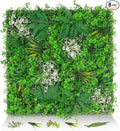 20"x20" Grass Wall Panels, 8PCS Artificial Greenery Backdrop Wall with UV Resistant Leaves, Faux Green Wall Decor for Outdoor Indoor Patio Garden Backyard