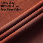 MIULEE 100% Blackout Linen Curtains for Bedroom Thermal Insulated Burnt Orange Grommet Room Darkening Curtains & Drapes Rust Terracotta Fall Decor for Living Room Nursery 52 x 84 Inch (2 Panels)