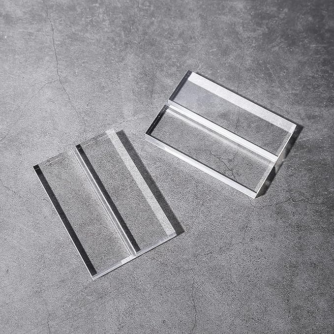 UNIQOOO 4" Clear Acrylic Stand | 4 Pack 3mm Slot Wedding Sign Holders, Perfect for Wedding, Table Number, Exhibition, Office, Restaurant, Business