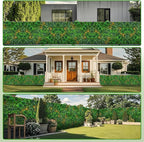 Artificial Grass Wall Panels, 40"x120" (33.33 sqft) Boxwood Wall Roll with Tropical Leaves, Faux Greenery Privacy Fence Screen, Grass Backdrop for Outdoor Indoor Garden Birthday Wedding Decor