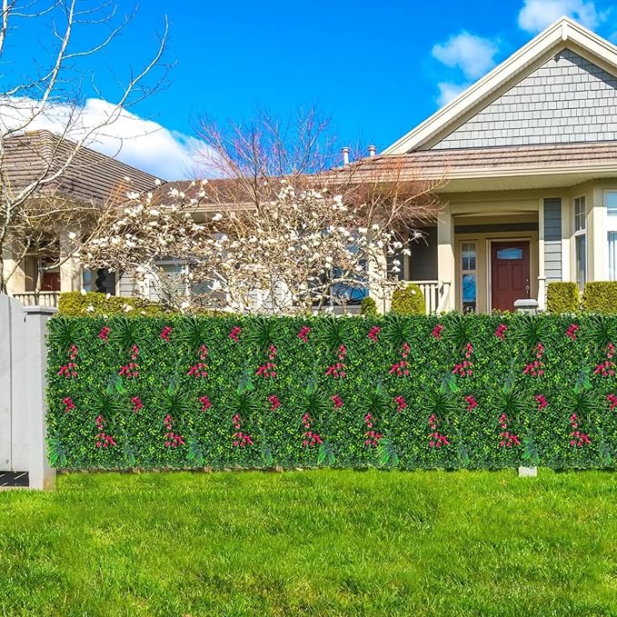 Boxwood Roll Panels, Grass Wall 20"x20"(16PCS), Grass Backdrop, Privacy Screen, Sun Protected Green Wall Decor for Outdoor, Indoor, Garden, Backyard and Décor