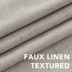 H.VERSAILTEX Linen Blackout Curtains Durable Thick Textured Linen Look 100% Blackout Patio Door Curtain Anti Rust Grommet Extra Wide Sliding Door Curtain Panel, W100 x L108 inch - Stone