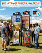 360° Foldable Grid Wall Panel, Three 6' x 4.25' Ft Double Side Gridwall Display Stand with Notice board, Heavy Duty Sturdy Floorstanding Wire Grid Rack, Movable Wheel for Retail Art Craft Fairs