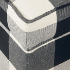 HomePop Home Decor | K7342-F2262| Classic Square Storage Ottoman with Lift Off Lid | Ottoman with Storage for Living Room & Bedroom, Black Plaid Large