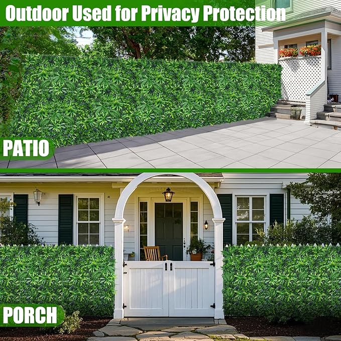 Artificial Grass Wall Panels, 20"x20" 6pcs Hedge Grass Backdrop, UV-Anti Fake Greenery Plant Boxwood Panels, Green Wall Decor for Outdoor Indoor Patio Garden Backyard