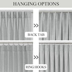 Vision Home Gray Pinch Pleated Semi Sheer Curtains Textured Light Filtering Window Curtains 84 inches for Living Room Bedroom Silver Grey Pinch Pleat Drapes with Hooks Back Tabs 2 Panels 40" Wx84 L