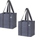 VENO 2-4 Pack Reusable Grocery shopping Bags, Small Tote Bag w/Handle Hard Bottom, Heavy Duty, Foldable Carrier