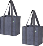VENO 2-4 Pack Reusable Grocery shopping Bags, Small Tote Bag w/Handle Hard Bottom, Heavy Duty, Foldable Carrier