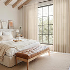 Nanspring Grey Flax 84 Inch Curtains for Living Room Luxury Linen Blend Light Filtering Mordern Boho Curtain Back Tab and Rod Pocket Privacy Sheer Drapes for Bedroom Office 52x84, 2 Panels