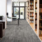 uyoyous 24 Pcs Commercial Carpet Tiles, 20'' x 20'' Twill Jacquard Carpet Squares with Non-Slip Backing, 64.58 Sq Ft Reusable Carpet Floor Tiles with Stickers for Home Office