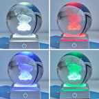 EUSTUMA LED Light Base Non-Slip Square Display Stand In A Variety of Colors,Suitable for Glass Crystal Spherical Artwork (Silver Led Base for Glass Ball)