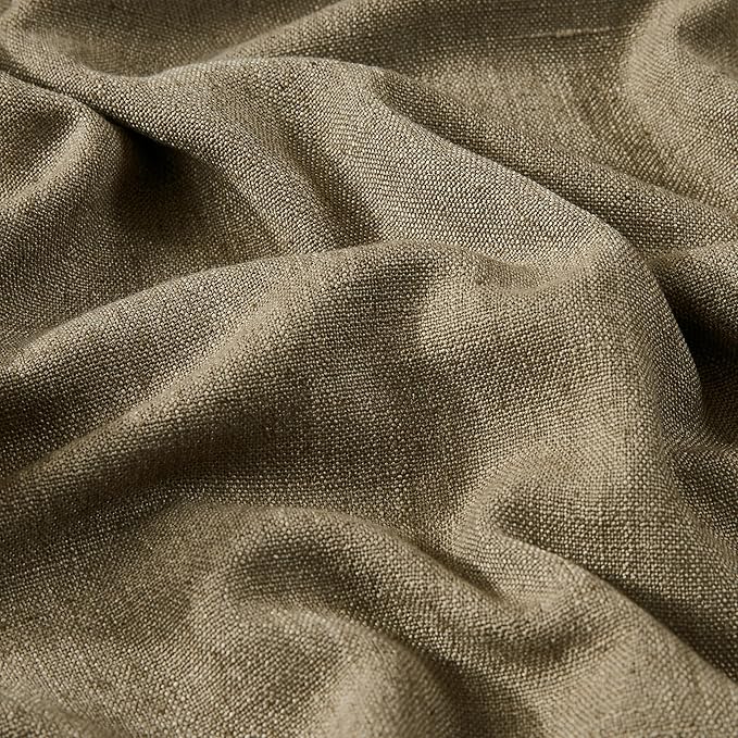 Vision Home Brown Pinch Pleated Full Blackout Curtains Linen Blended 60" Wide Thermal Insulated Window Panels 120 inch for Bedroom Living Room Darkening Pleat Drapes with Hooks Back Tab 60" Wx120 Lx1