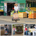 dbest Products Stair Climber Cruiser Cart Shopping Grocery Rolling Folding Laundry Basket on Wheels Foldable Utility Trolley Compact Lightweight Collapsible, Silver
